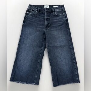 FRAME Women’s Sz 27 LE PALAZZO Black Raw Hem Distressed Wide legs Jeans